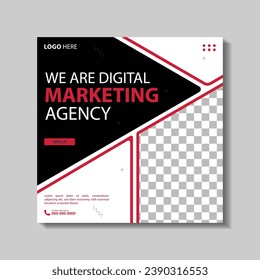 Set of Editable square business web banner design template. Suitable for social media post, Vector illustration with Space to add pictures minimal and modern design.