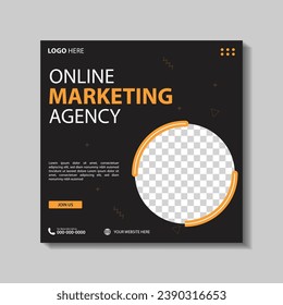 Set of Editable square business web banner design template. Suitable for social media post, Vector illustration with Space to add pictures minimal and modern design.