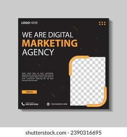 Set of Editable square business web banner design template. Suitable for social media post, Vector illustration with Space to add pictures minimal and modern design.