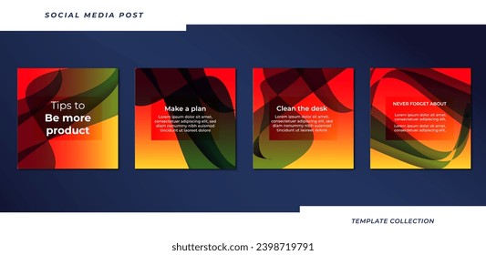 Set of editable square tips social media tutorial, tips, post banner layout template background design element promotion banner template
