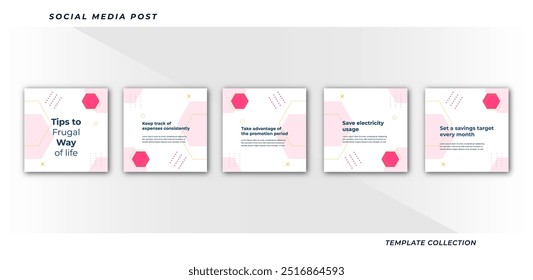 Set von bearbeitbaren Quadrat Tipps Social Media Tutorial, Tipps, Post Banner Layout Vorlage Hintergrund Design Element Werbebanner Vorlage