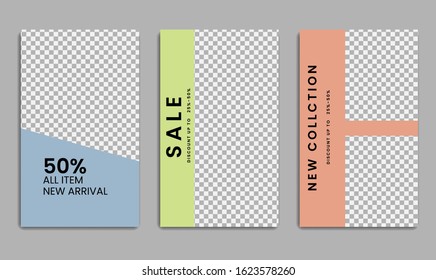 set editable stories template design for social media