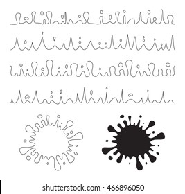 Set of editable stroke, can be use as pattern brush to create water splash