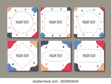 Set of editable template post for social media post. Abstract minimalist style for motivation or inspiration content. Suitable for social media post and web internet ads. Vector illustration