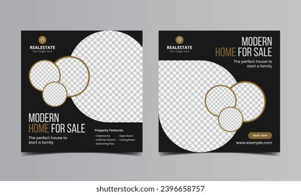 Set bearbeitbarer Vorlage Immobilien Social Media Post Instagram Banner, 
minimalistisch moderne geeignete Verkaufs-Banner, Werbebanner, Mode-Vektorgrafik-Layout-Vorlage