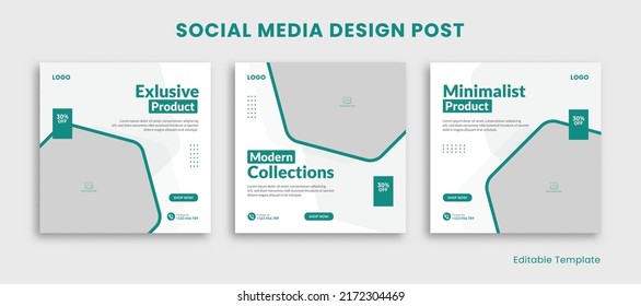 Set of Editable Template Social Media Design Instagram Post With Hexagon Frame, Green Tosca
Suitable for Post, Sale Banner, Promotion Product, Presentation, Fashion, Furniture, Travel, School