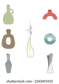 Set of editable vase pottery.
