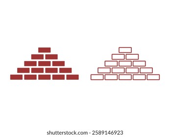 set of editable vector brick symbol design illustration isolated on transparent background