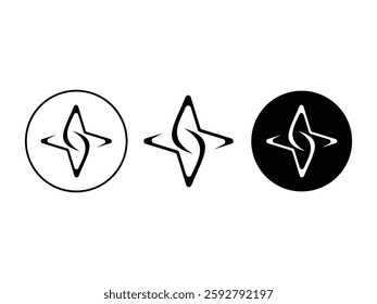 set of editable vector creative letter S spark symbol design illustration isolated on transparent background