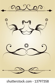 Set of editable vector design elements