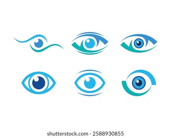 set of editable vector eye symbol design illustration isolated on transparent background