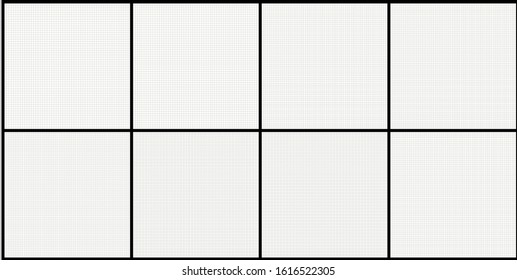Set of editable vector graph paper on black background. Editable blueprint paper grid.