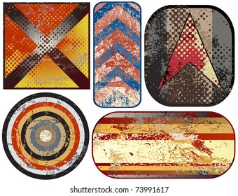 Set of editable vector grunge signs or backgrounds