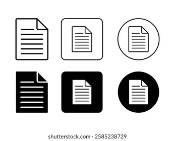 set of editable vector sheet of paper symbol design illustration isolated on transparent background