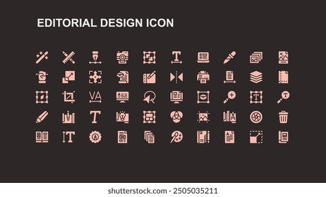 set of editorial design vector thin line icons