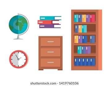 set of education academic knowledge in the school classroom