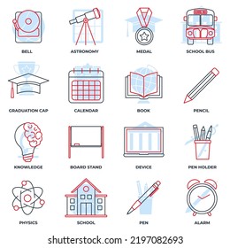 Set of Education back to school icon logo vector illustration. back to school pack symbol template for graphic and web design collection