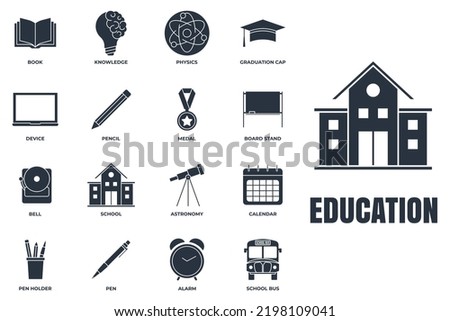 Set of Education back to school icon logo vector illustration. back to school pack symbol template for graphic and web design collection