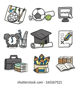 set of education / cartoon vector and illustration, hand drawn, sketch style, isolated on white background.