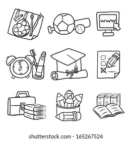 set of education / cartoon vector and illustration, hand drawn, sketch style, isolated on white background.