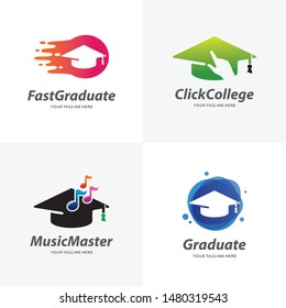 Set of Education Collage Logo Design Templates