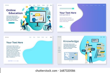 Set of Education concepts and empty templates, website templates, for graphic and web design, flat vector illustration 