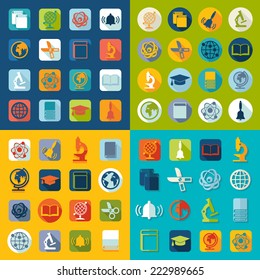 Set of education flat icons