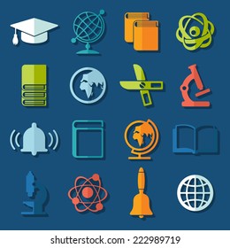 Set of education flat icons