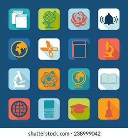 Set of education flat icons