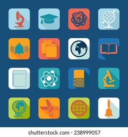 Set of education flat icons