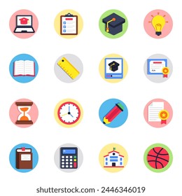 Set of Education Flat Icons 

