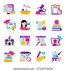 Set of Education Flat Icons