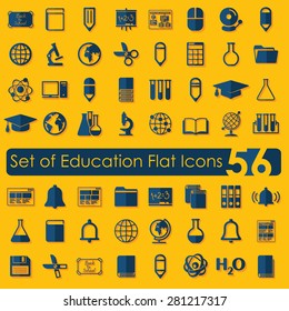 Set of education flat icons