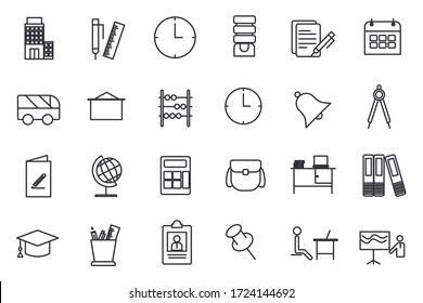 set Education icon template for graphic and web design collection. back to school pack symbol logo vector illustration