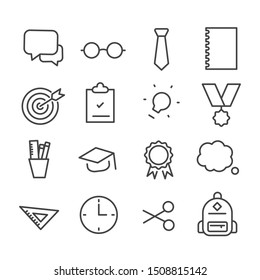 Set of education icon vector illustration isolated modern outline on white background 