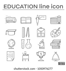 Set of education icons.