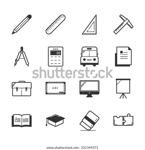 Set of education\
icons , eps10 vector\
format