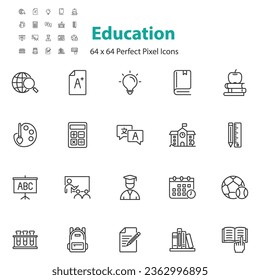 set of education icons, learning, knowledge