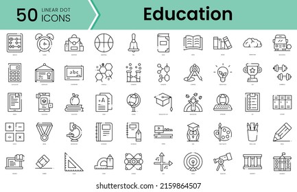 Set of education icons. Line art style icons bundle. vector illustration