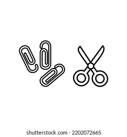Set Education icons. Stationary outline on white background. All stationary Items. Stationaries icon vector.