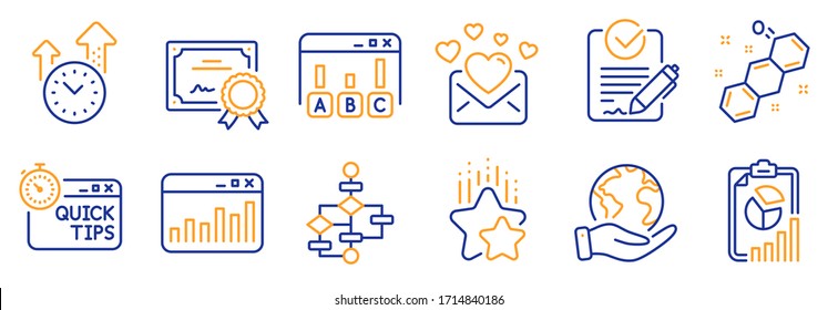 Set Of Education Icons, Such As Block Diagram, Survey Results. Certificate, Save Planet. Quick Tips, Rfp, Ranking Stars. Chemical Formula, Love Mail, Marketing Statistics. Vector