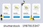 Set of Education icons, such as Facts, Online survey, Artificial intelligence icons. UI phone app screens with people. New mail line symbols. Important information, Quiz test, All-seeing eye. Vector