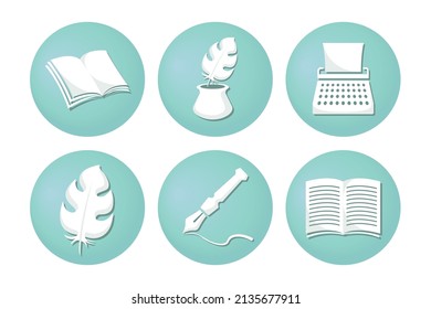 Set of education icons. Vector illustration.