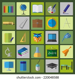 Set education icons. Vector illustration