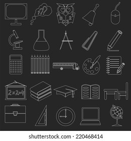 Set education icons. Vector illustration