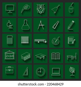 Set education icons. Vector illustration