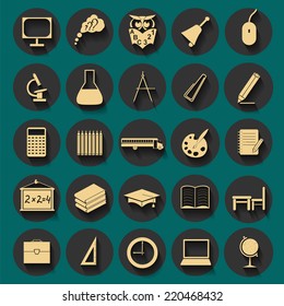 Set education icons. Vector illustration