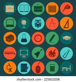 Set education icons. Vector illustration