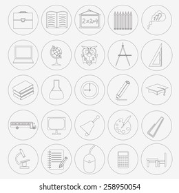 Set education icons. Vector illustration