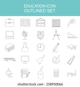 Set education icons. Vector illustration